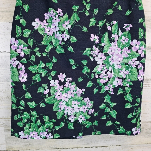 Talbots The Oprah Magazine Collection Floral Skirt Sz 12 Petite Navy Spring Chic - Picture 10 of 14